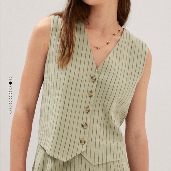Mango pinstriped linen vest - size M - Picture 2 of 5